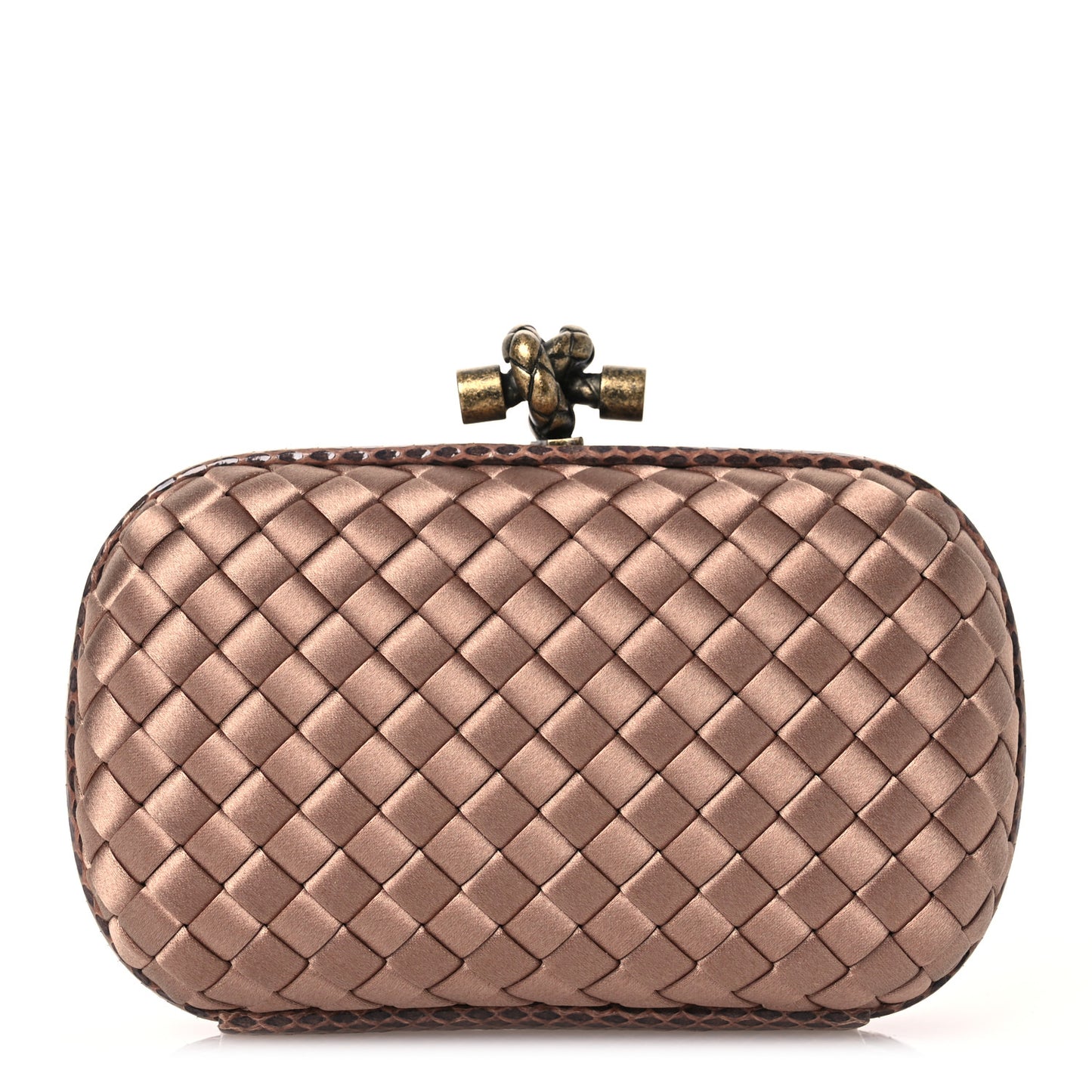 Satin Intreccio Impero Ayers Knot Clutch Blush