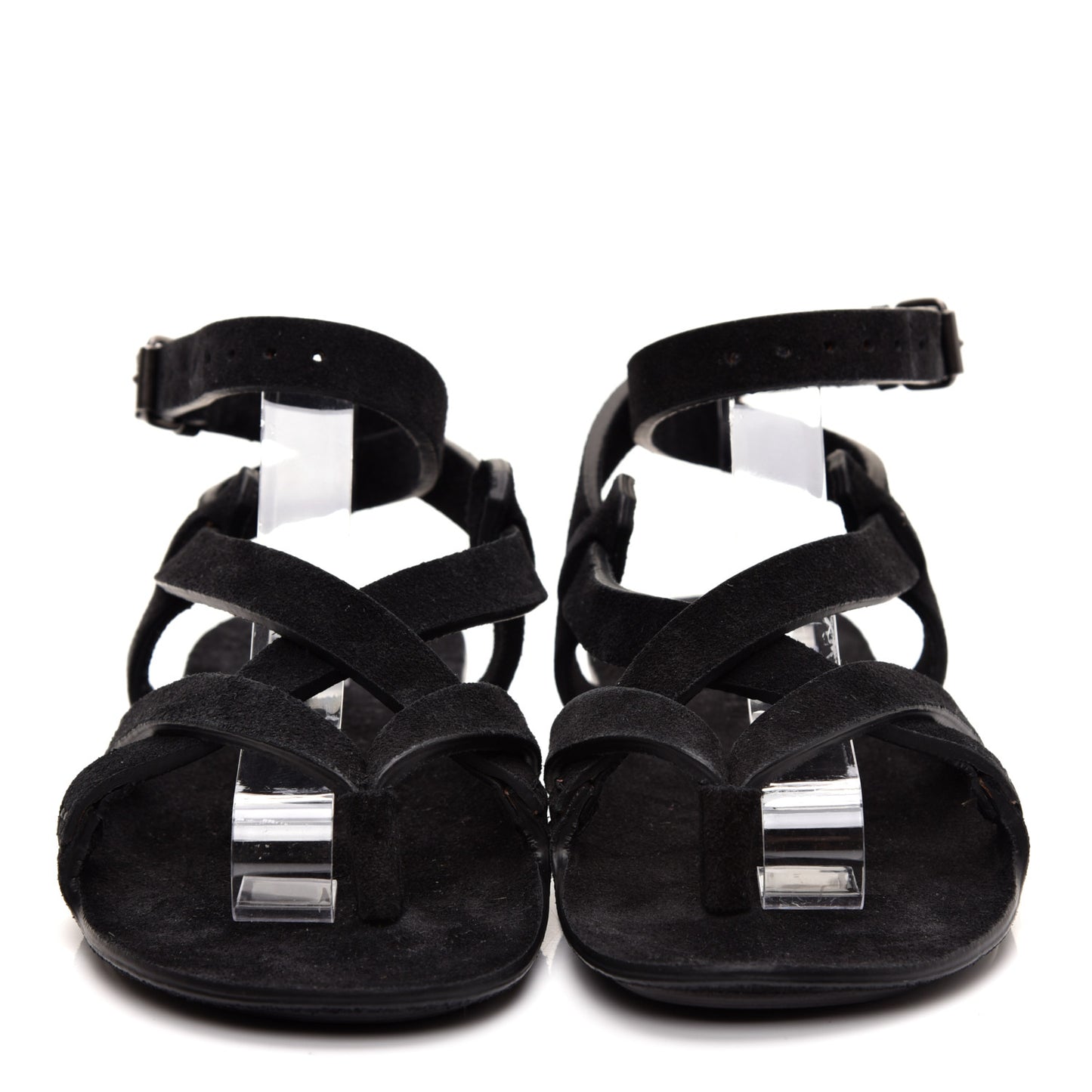 Suede Culver Flat Sandals 38 Black