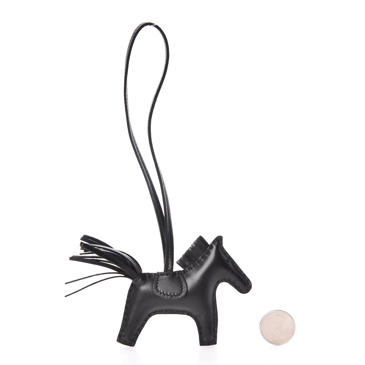 Milo Lambskin Grigri Rodeo Horse Bag Charm PM So Black