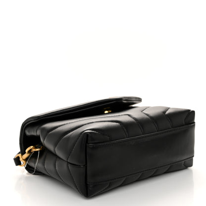 Saint Laurent Calfskin Y Quilted Monogram Toy Loulou Crossbody Bag Black 4 of 10