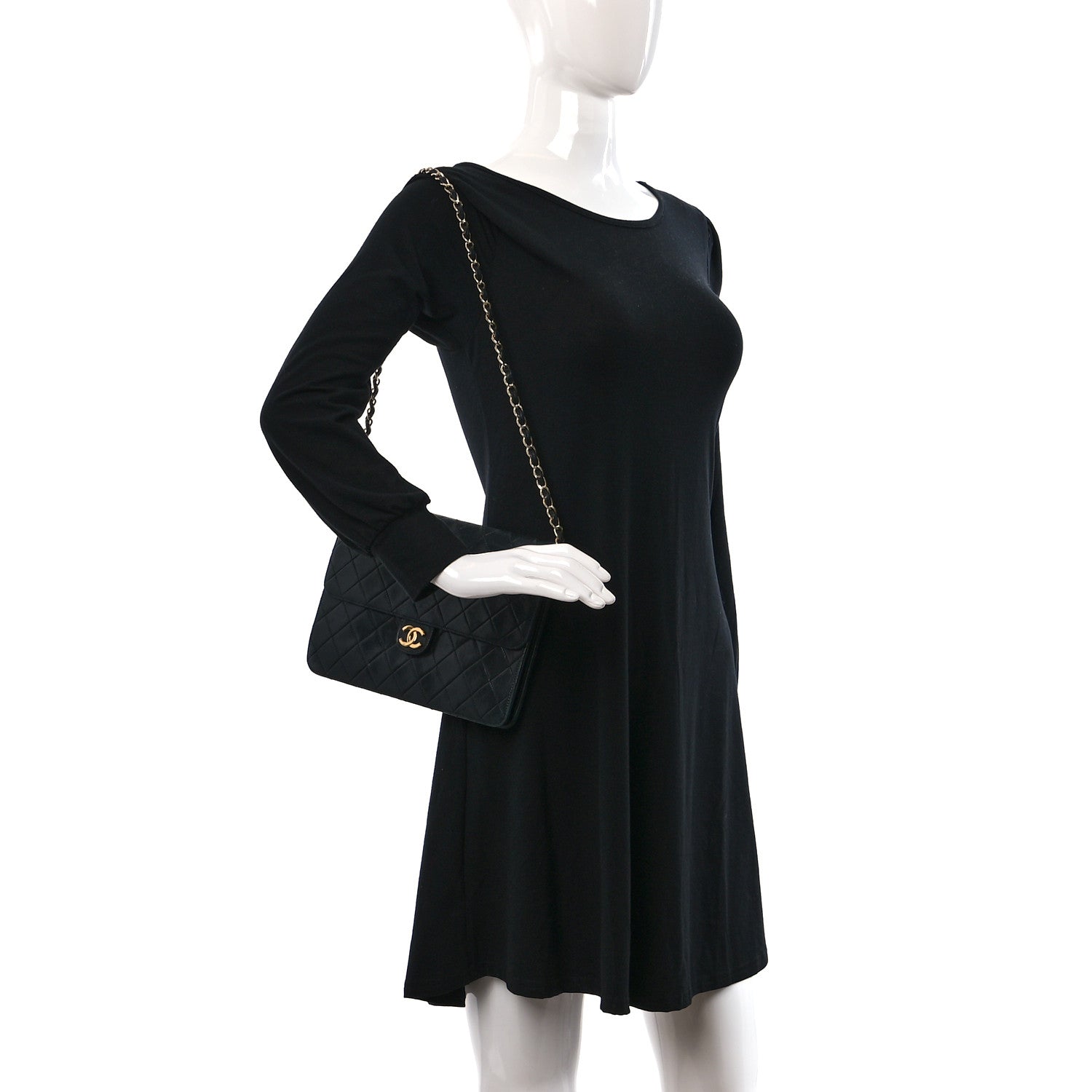 Chanel Lambskin Quilted Small Single Flap Black 2 of 10