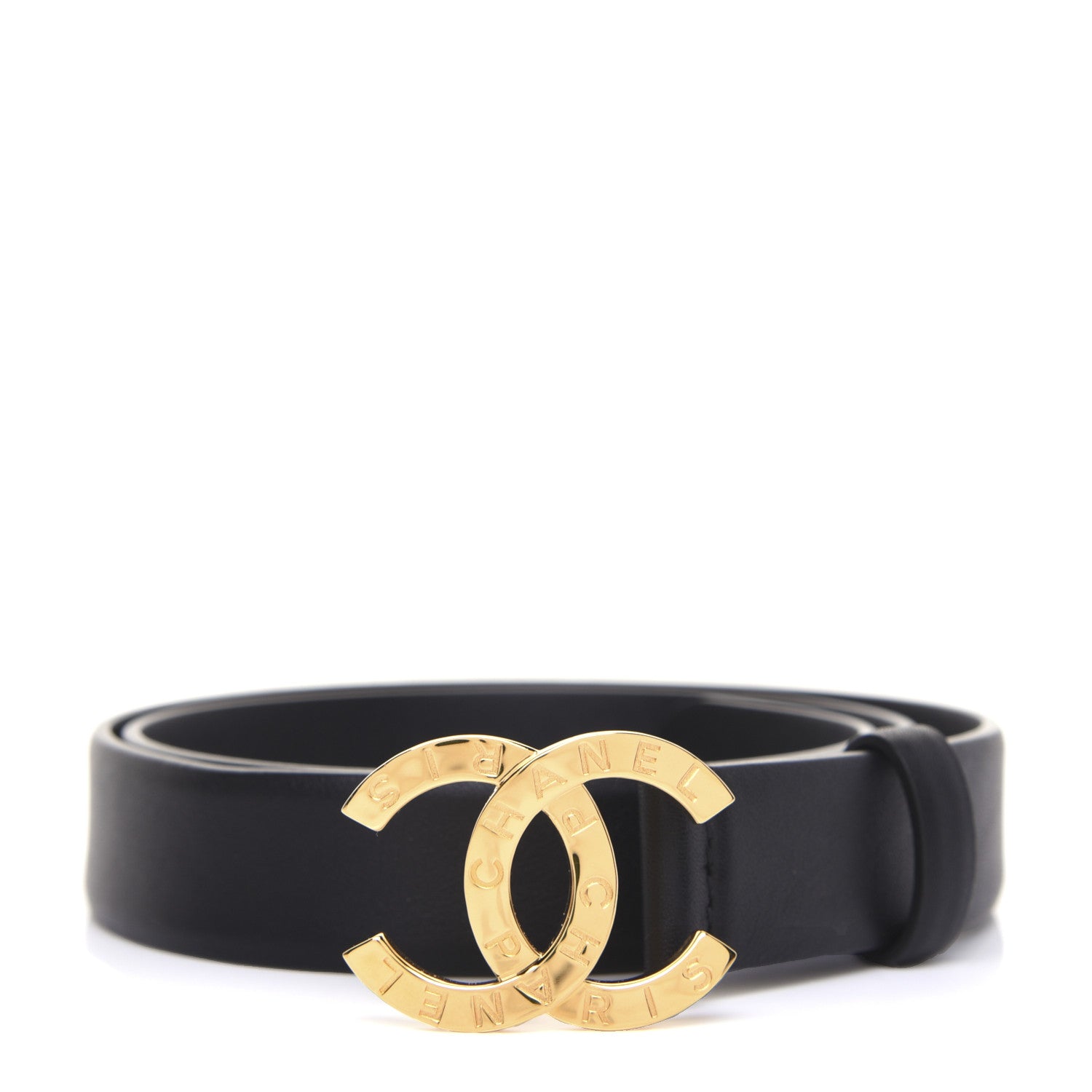 Chanel Calfskin Paris Button CC Belt 75 30 Black 1 of 9
