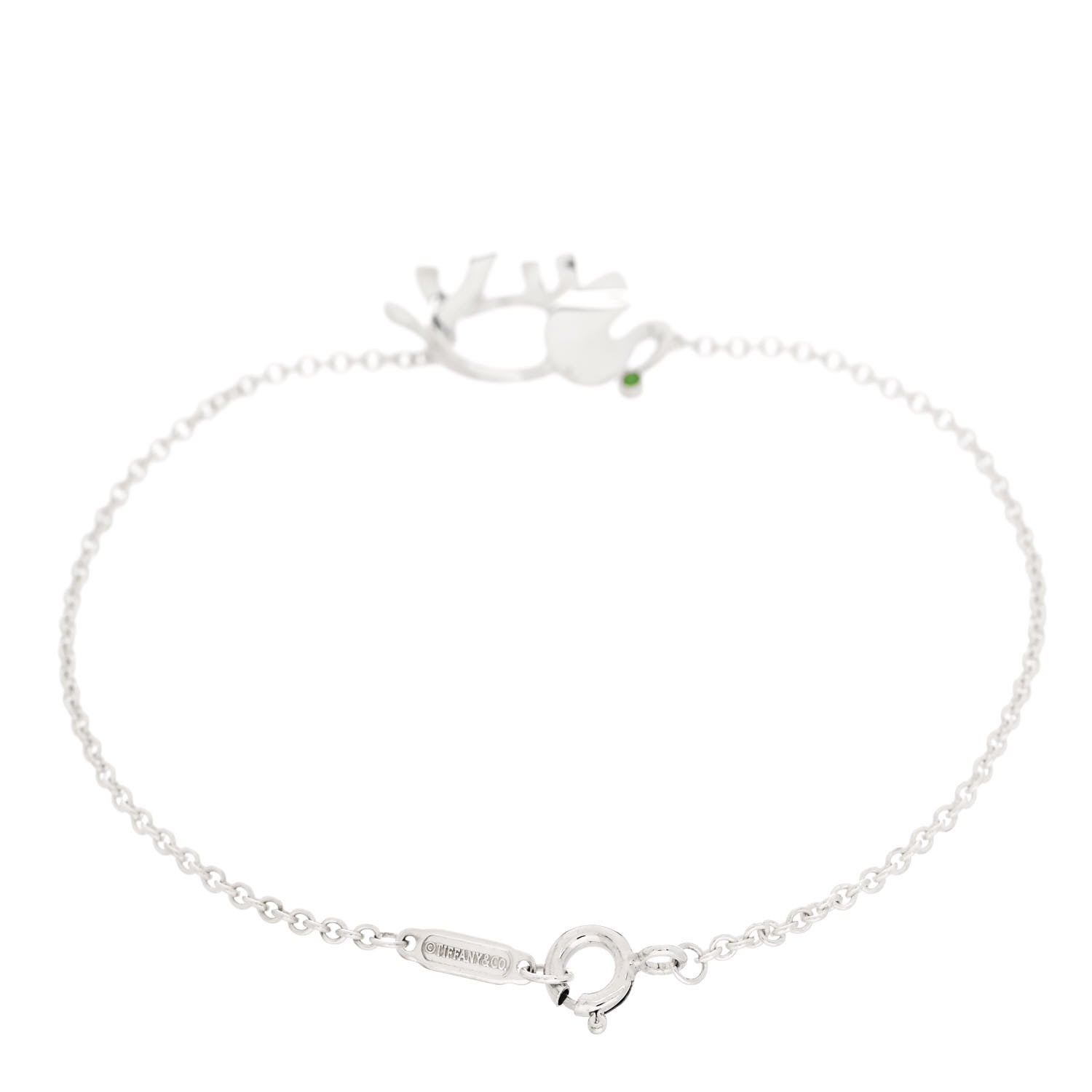 Tiffany Sterling Silver Tsavorite Save the Wild Elephant Bracelet 2 of 5
