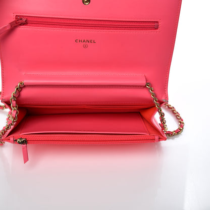 Chanel Patent Calfskin Quilted Boy Wallet On Chain WOC Pink 7 of 12