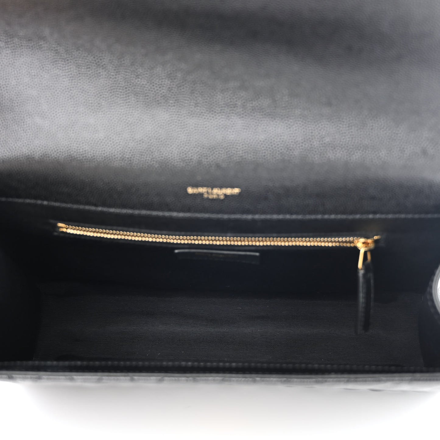 Grain De Poudre Textured Mixed Matelasse Large Triquilt Monogram Satchel Black