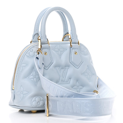 Louis Vuitton Calfskin Bubblegram Alma BB Ice Blue 3 of 10
