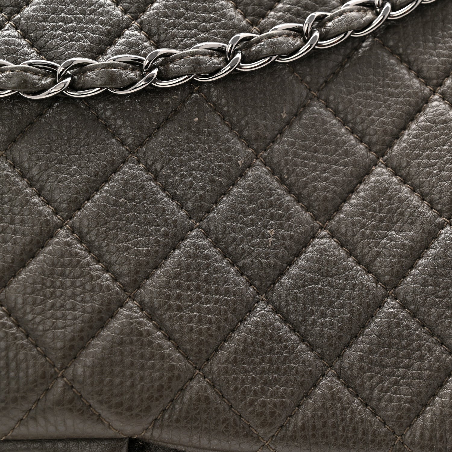 Chanel Calfskin Quilted XXL Travel Flap Bag Khaki 12 of 12