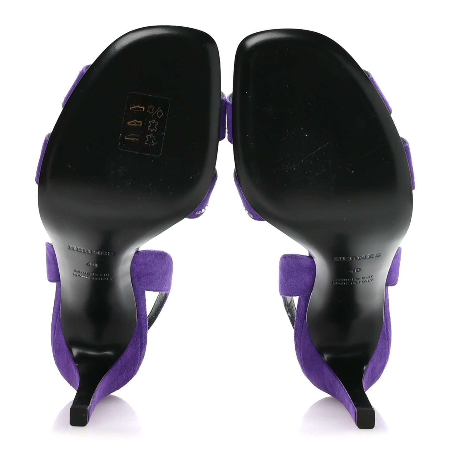 Suede Goatskin Crystal Heden 105 Sandals 40 Violet Majorette