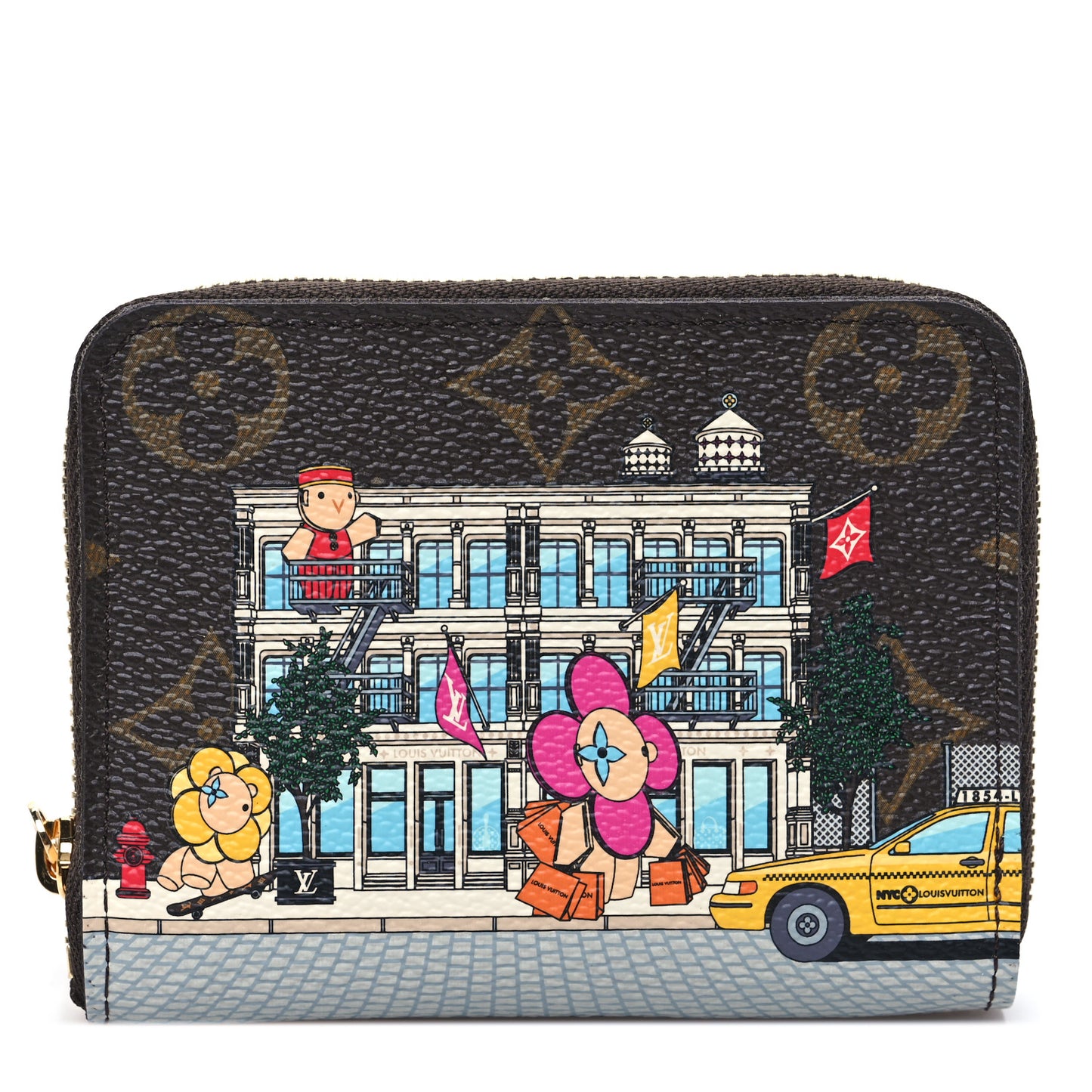 Monogram 2022 Christmas Animation New York Soho Zippy Coin Purse Yellow