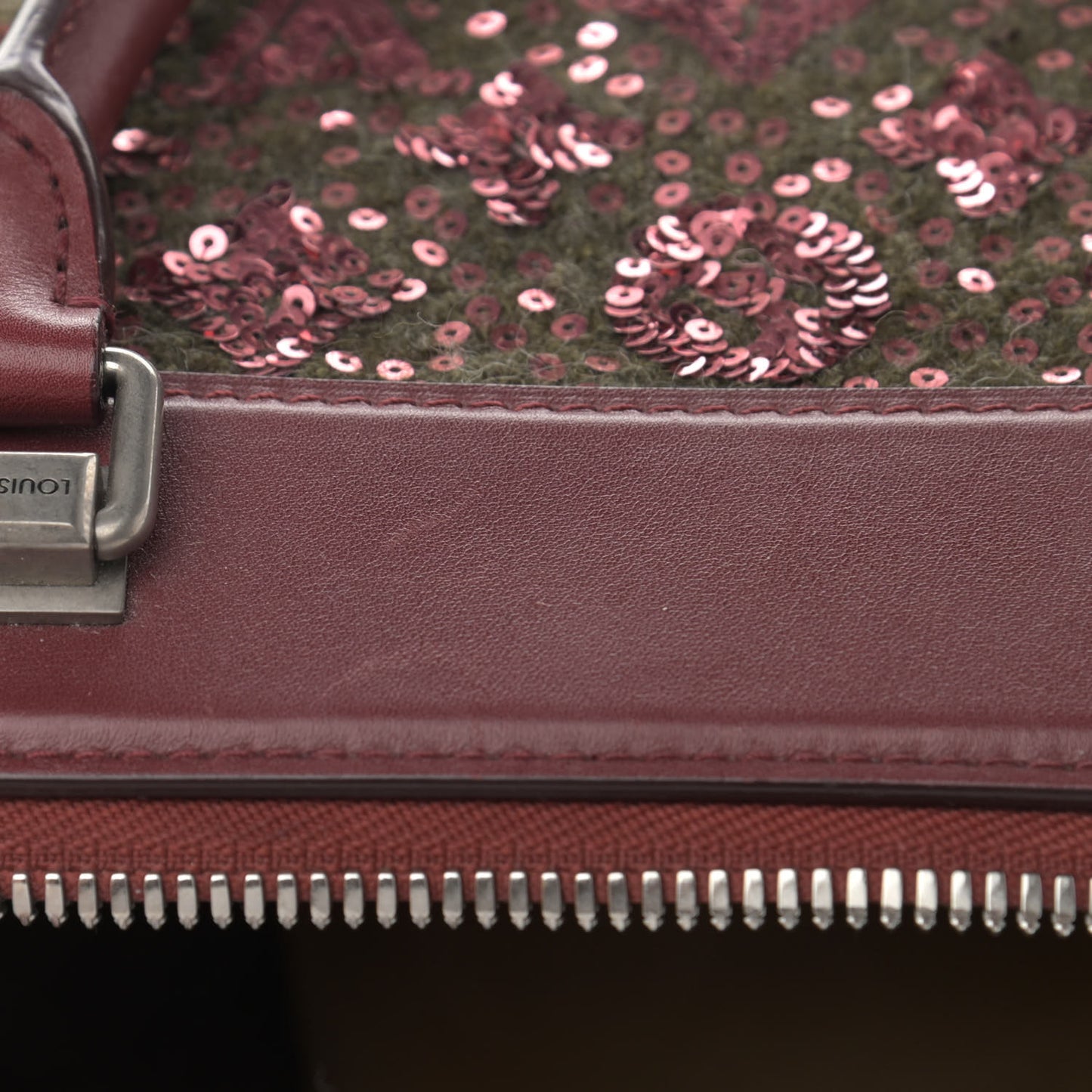 Sequin Monogram Sunshine Express Speedy Burgundy