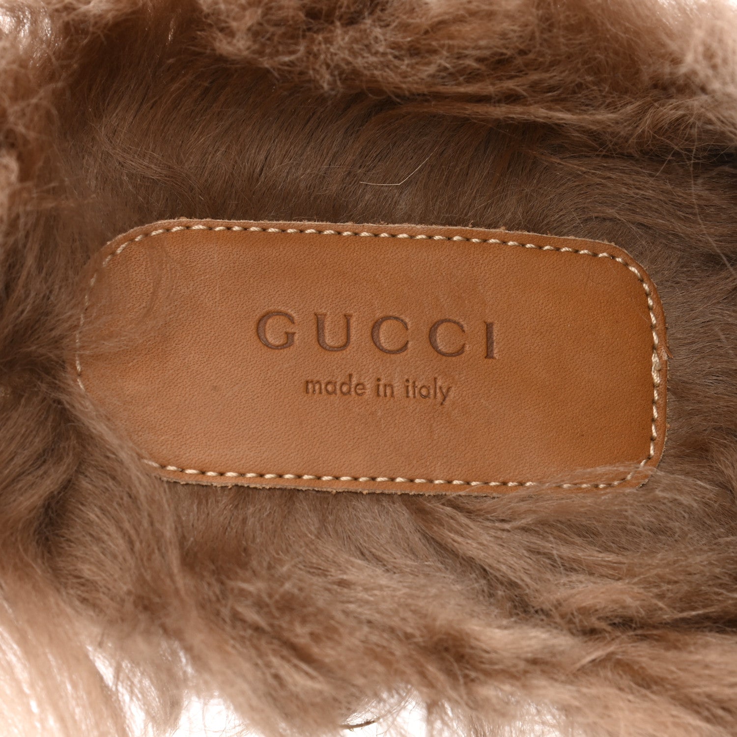 Gucci Patent Fur Womens Princetown Slippers 37 Black Natural 7 of 7
