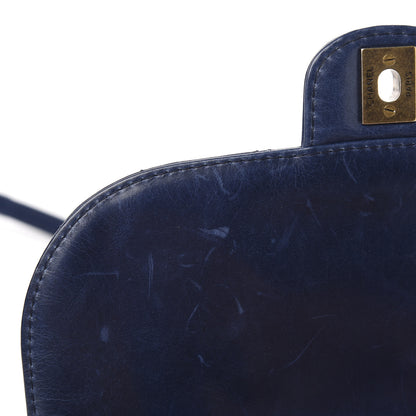 Chanel Glazed Calfskin Quilted Medium Bubble CC Flap Navy 10 of 11