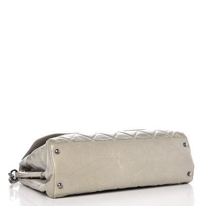 Chanel Glazed Calfskin Boy Satchel Flap Light Grey 5 of 17