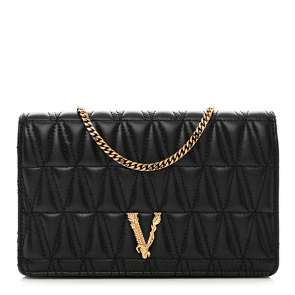 Versace Nappa Quilted Virtus Clutch Bag Black 1 of 12