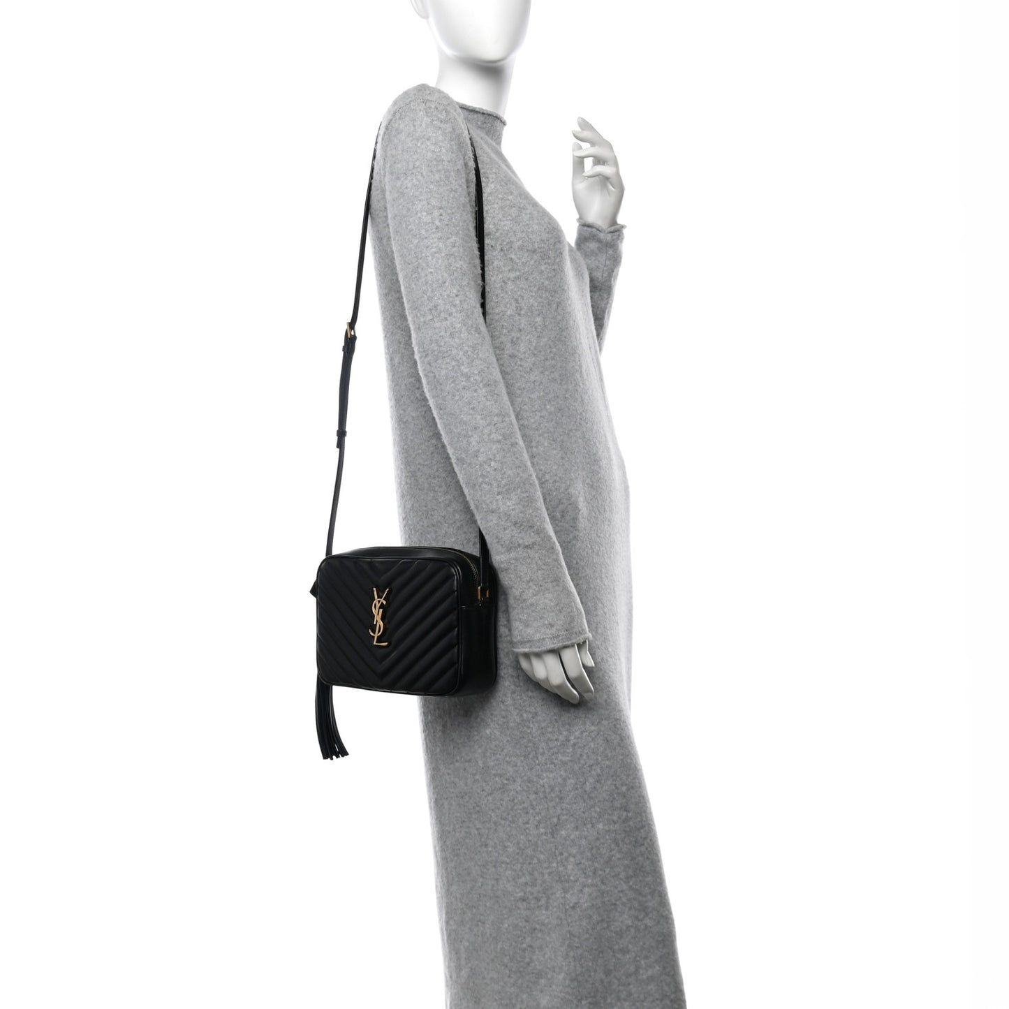 Calfskin Matelasse Monogram Lou Camera Bag Black