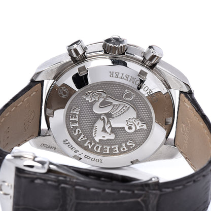 Omega Stainless Steel Alligator 38mm Speedmaster Automatic Chronograph Watch White 324.33.38.40.04.001 5 of 7