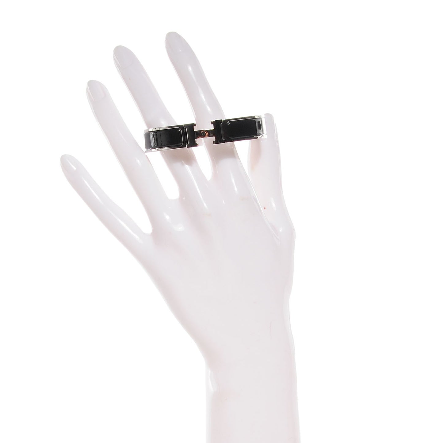 Enamel Narrow Clic Clac H Bracelet PM Black