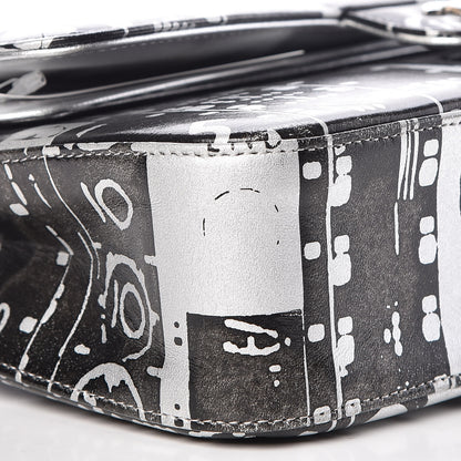 Chanel Lambskin Hand Painted Medium Double Flap Black Silver 8 of 12