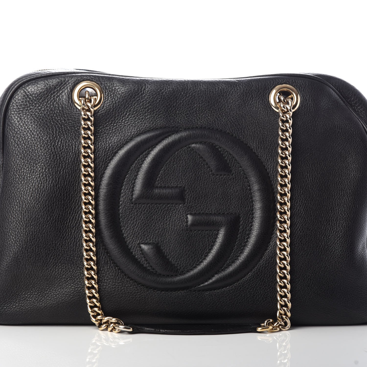 Gucci Pebbled Calfskin Medium Soho Bowler Black 7 of 9
