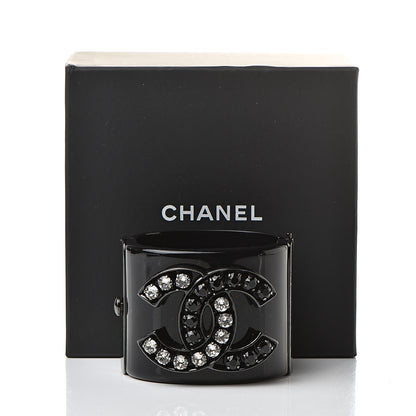 Chanel Resin Ruthenium Crystal CC Cuff Black 7 of 7