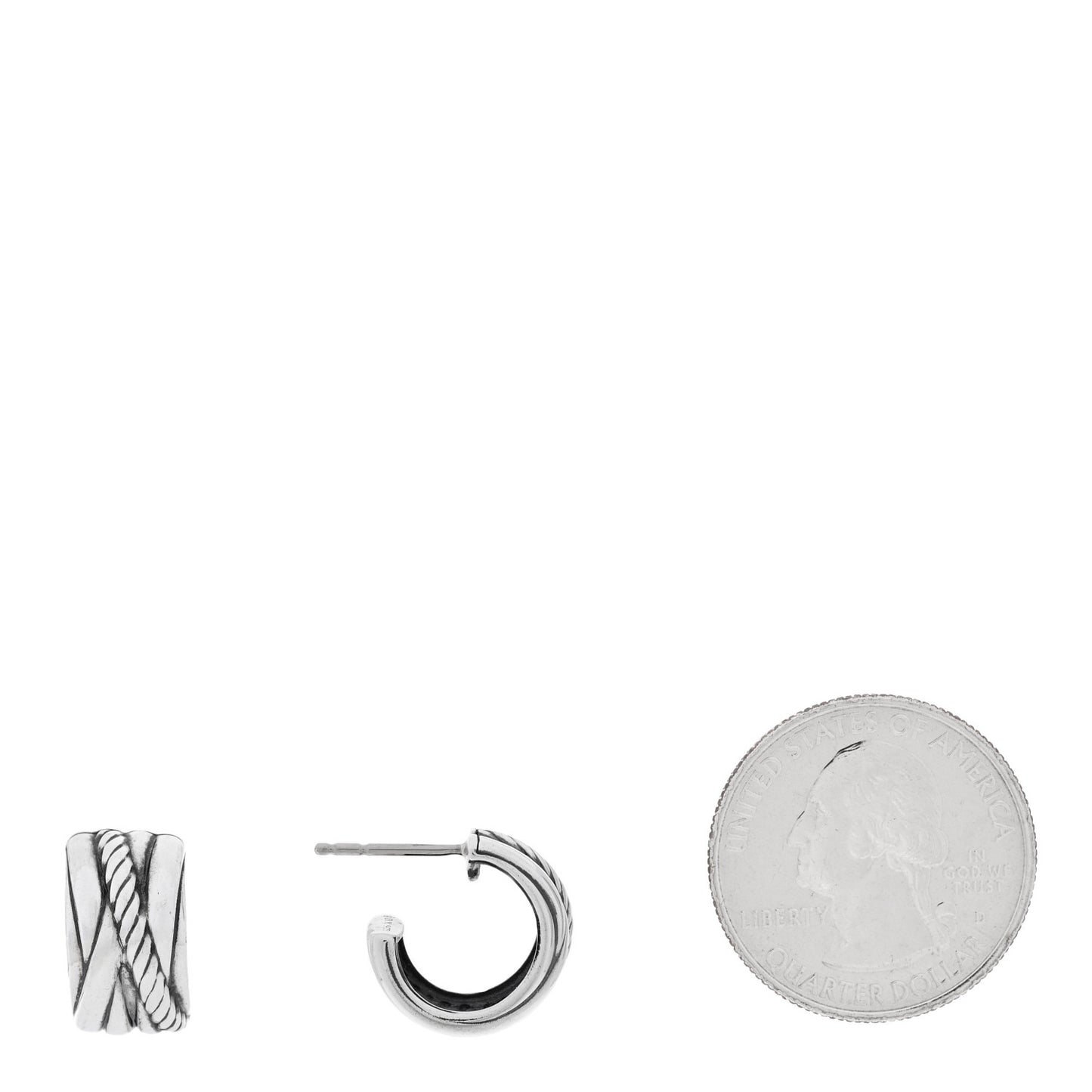 Sterling Silver Crossover Huggie Earrings