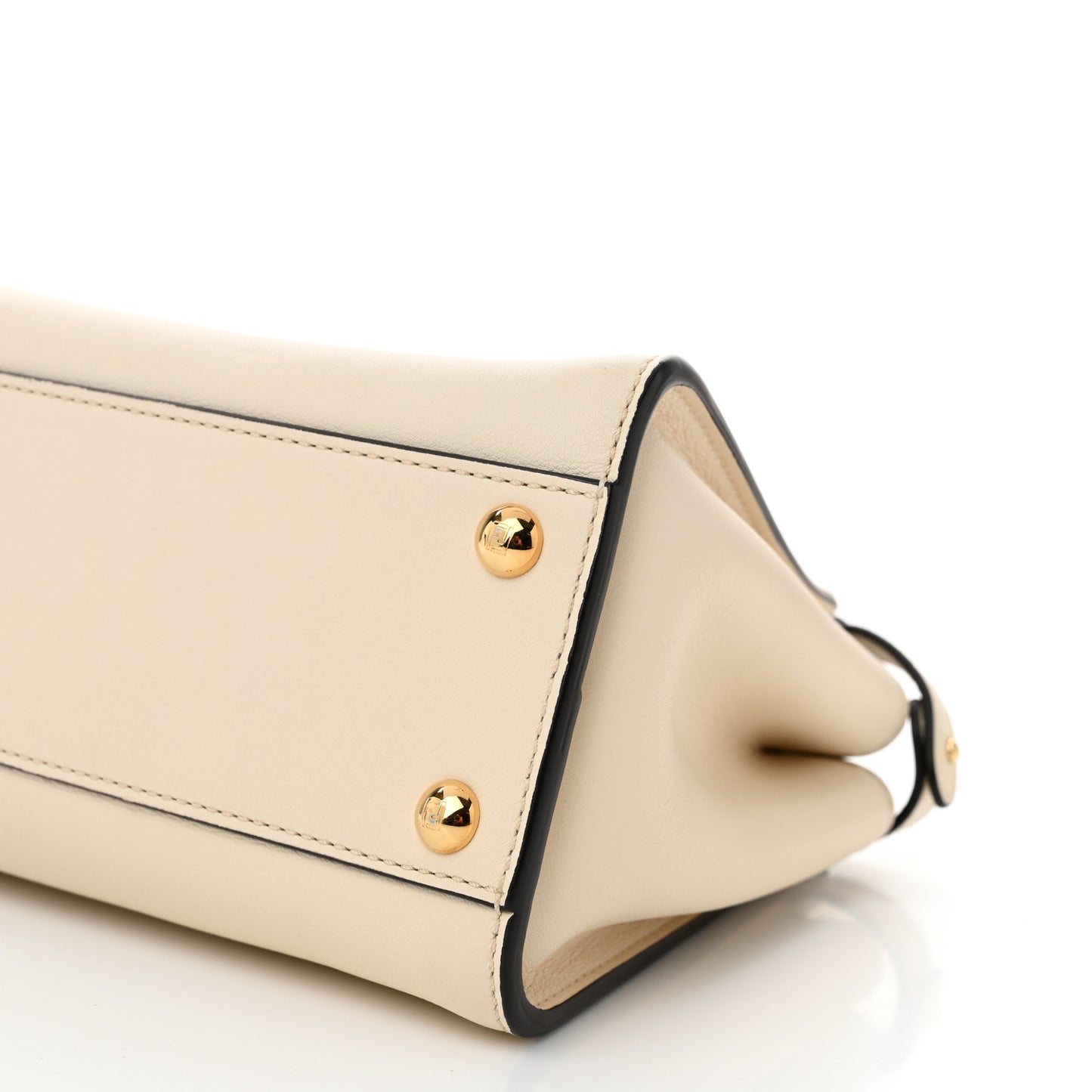 Vitello Seta Suede FF Mini Peekaboo Iconic Satchel Uovo Sigaro Marrone