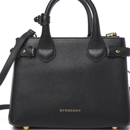 Burberry Grainy Calfskin House Check Small Banner Tote Black 9 of 11