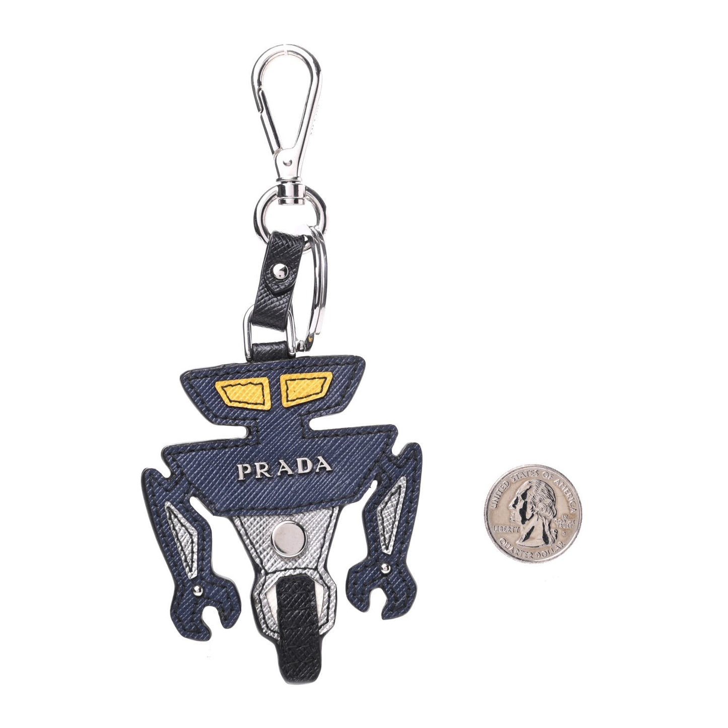 Saffiano Robot Trick Keychain Black