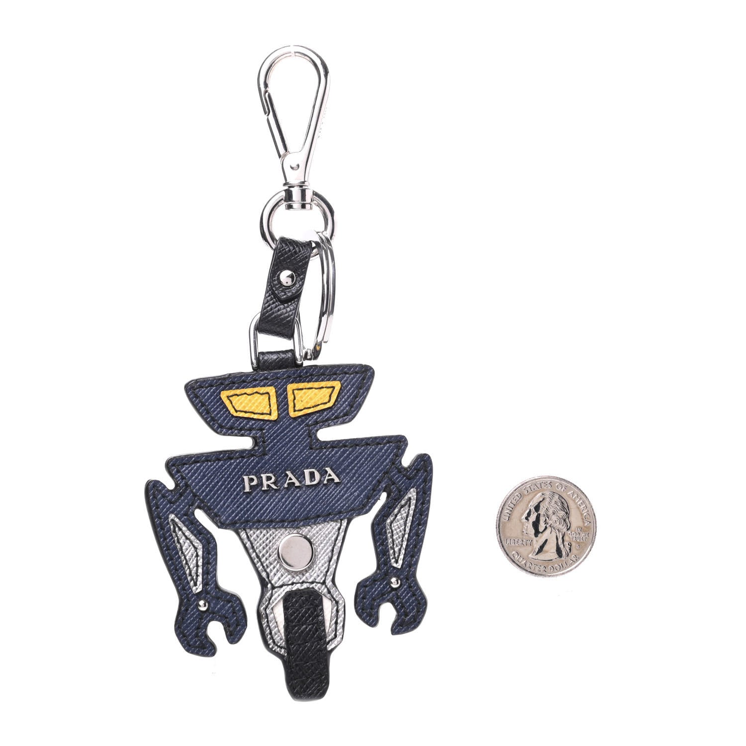 Prada Saffiano Robot Trick Keychain Black 2 of 6