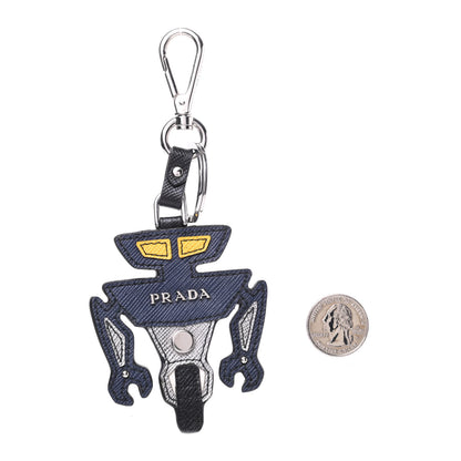 Prada Saffiano Robot Trick Keychain Black 2 of 6