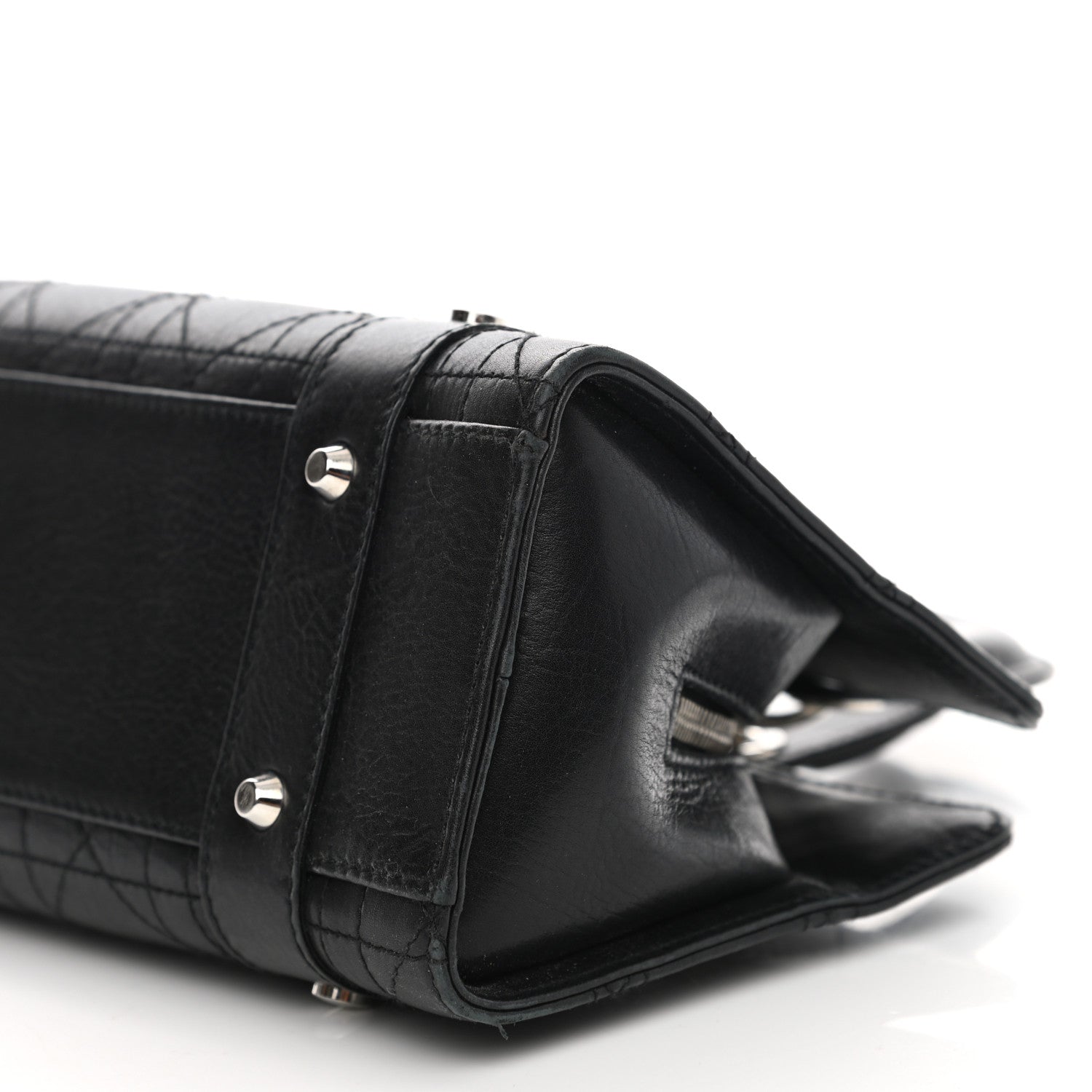 Christian Dior Calfskin Cannage Stitched Small Lady East West Lady Dior Black 10 of 16