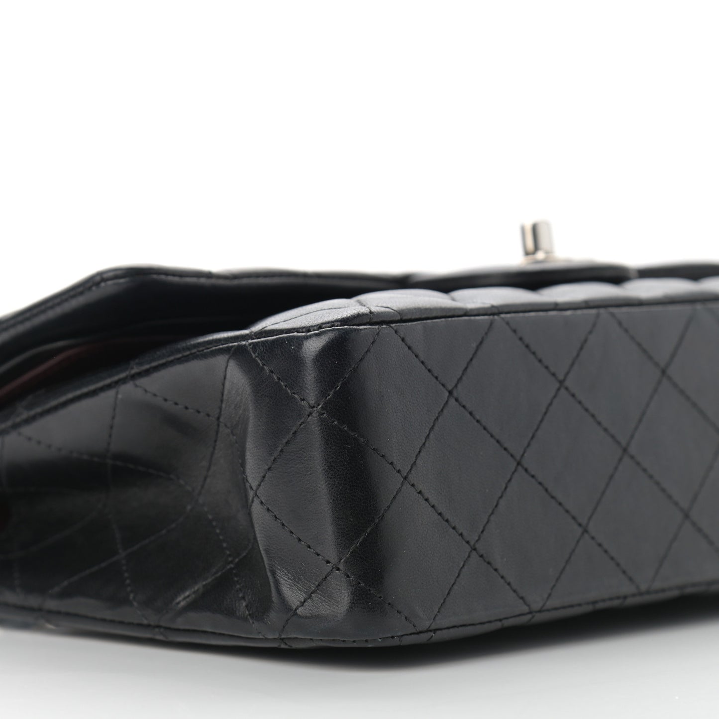 Lambskin Quilted Medium Double Flap Black