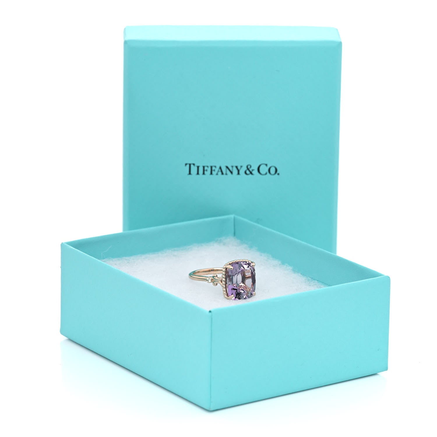 Tiffany 18K Rose Gold Diamond Amethyst Sparklers Cocktail Ring 52 6 6 of 6
