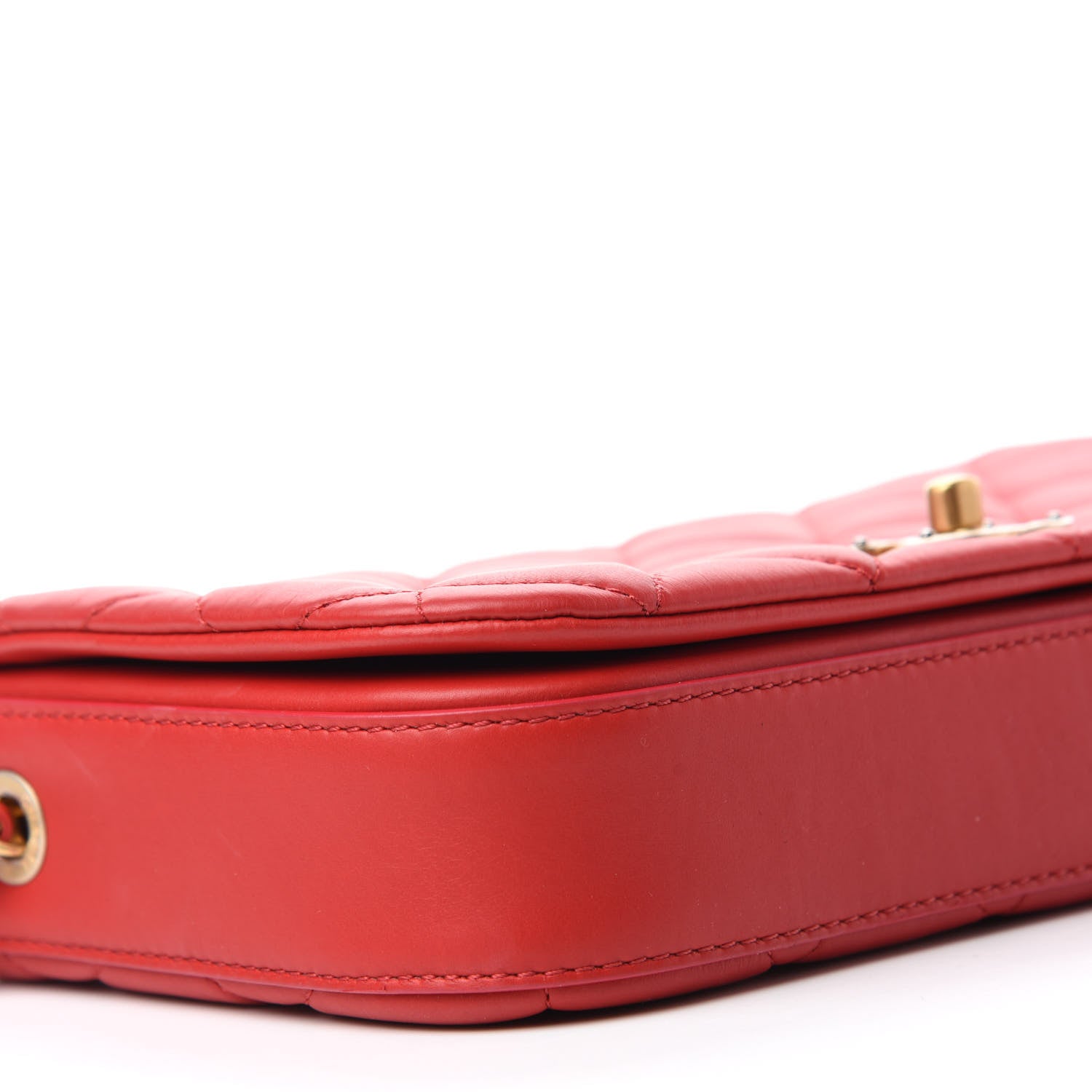 Chanel Calfskin Quilted Nailed CC Flap Bag Red 6 of 12