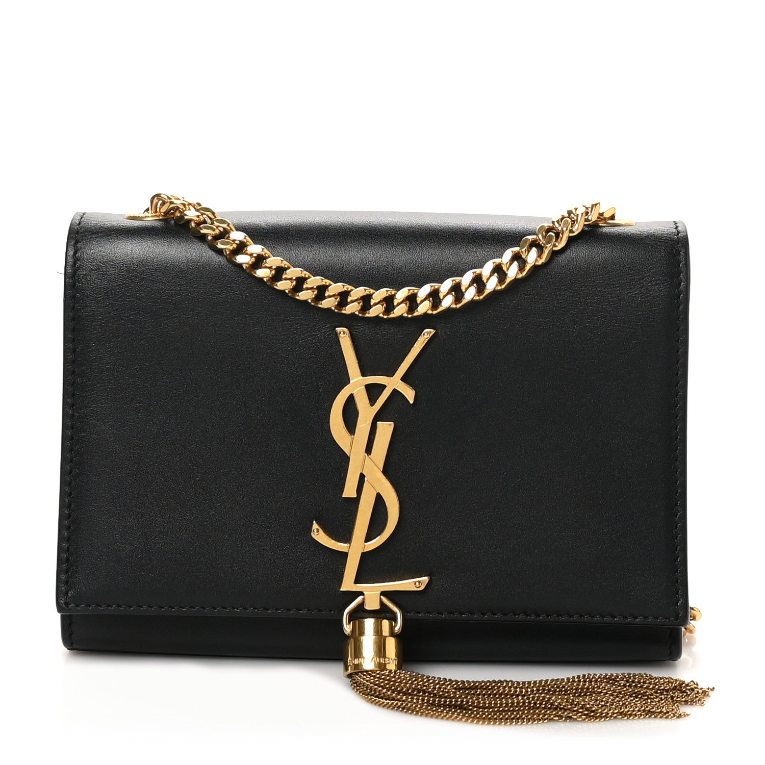 Saint Laurent Calfskin Small Classic Monogram Kate Tassel Satchel Black 1 of 10