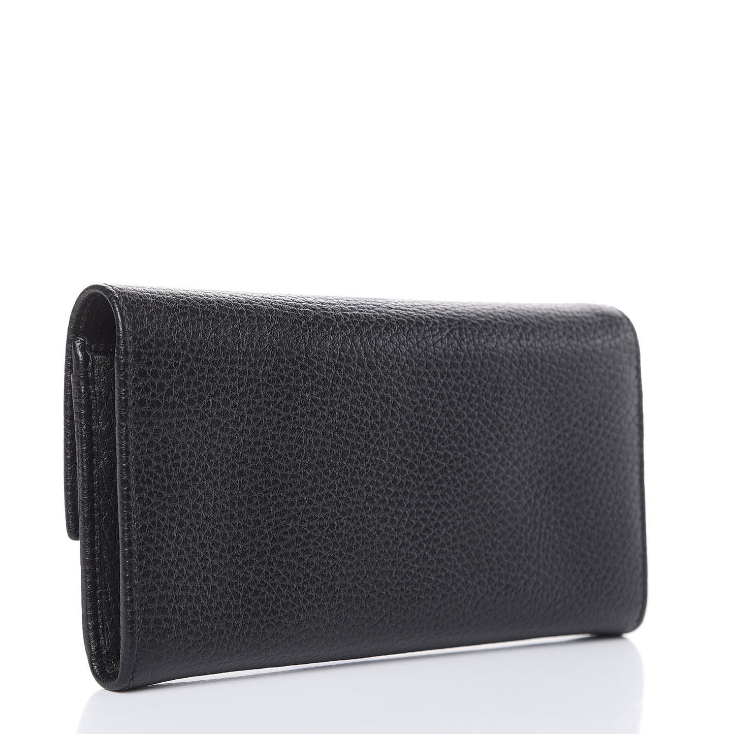 Dollar Calfskin Swing Continental Wallet Black