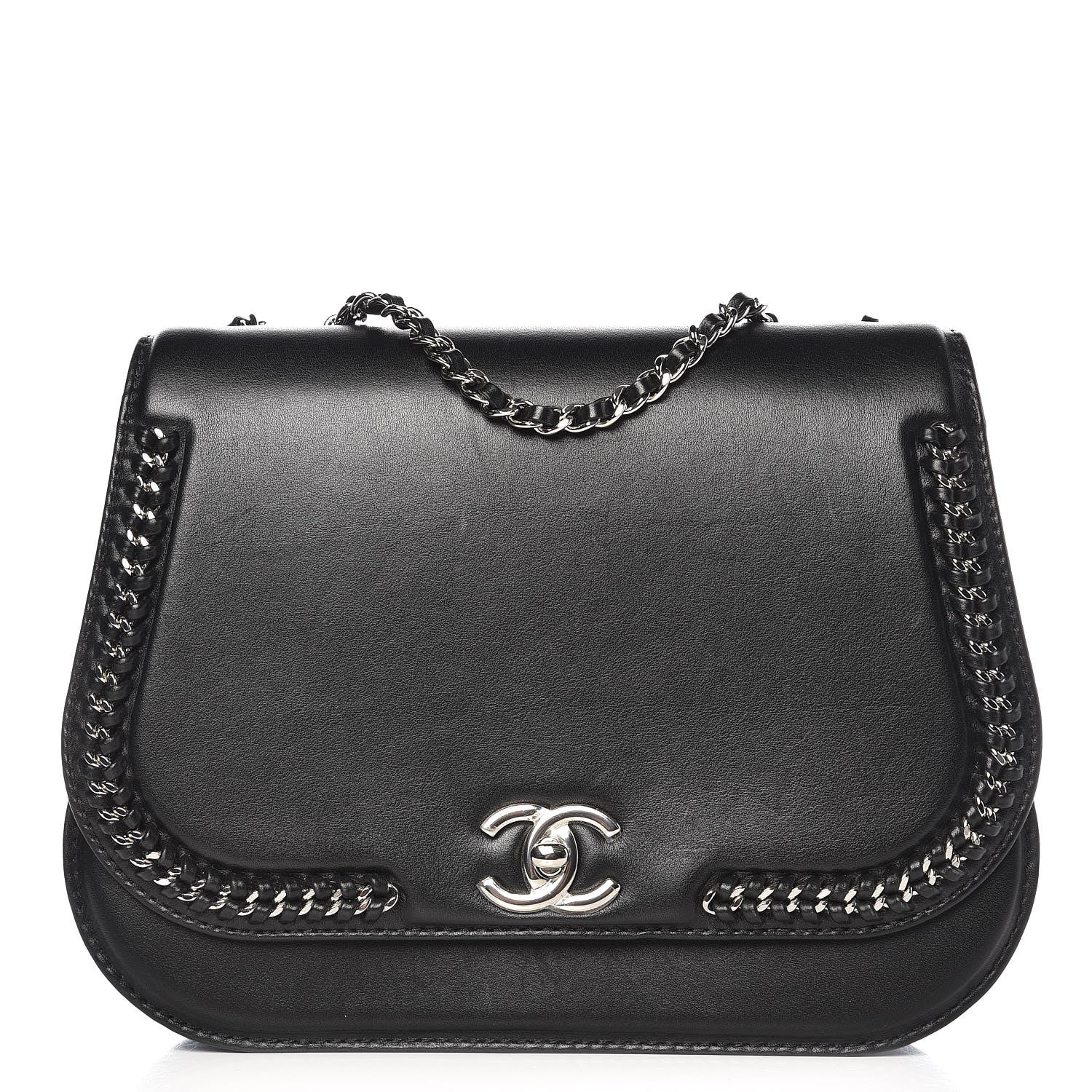 Chanel Calfskin Medium Braided Chic Flap Black 1 of 15
