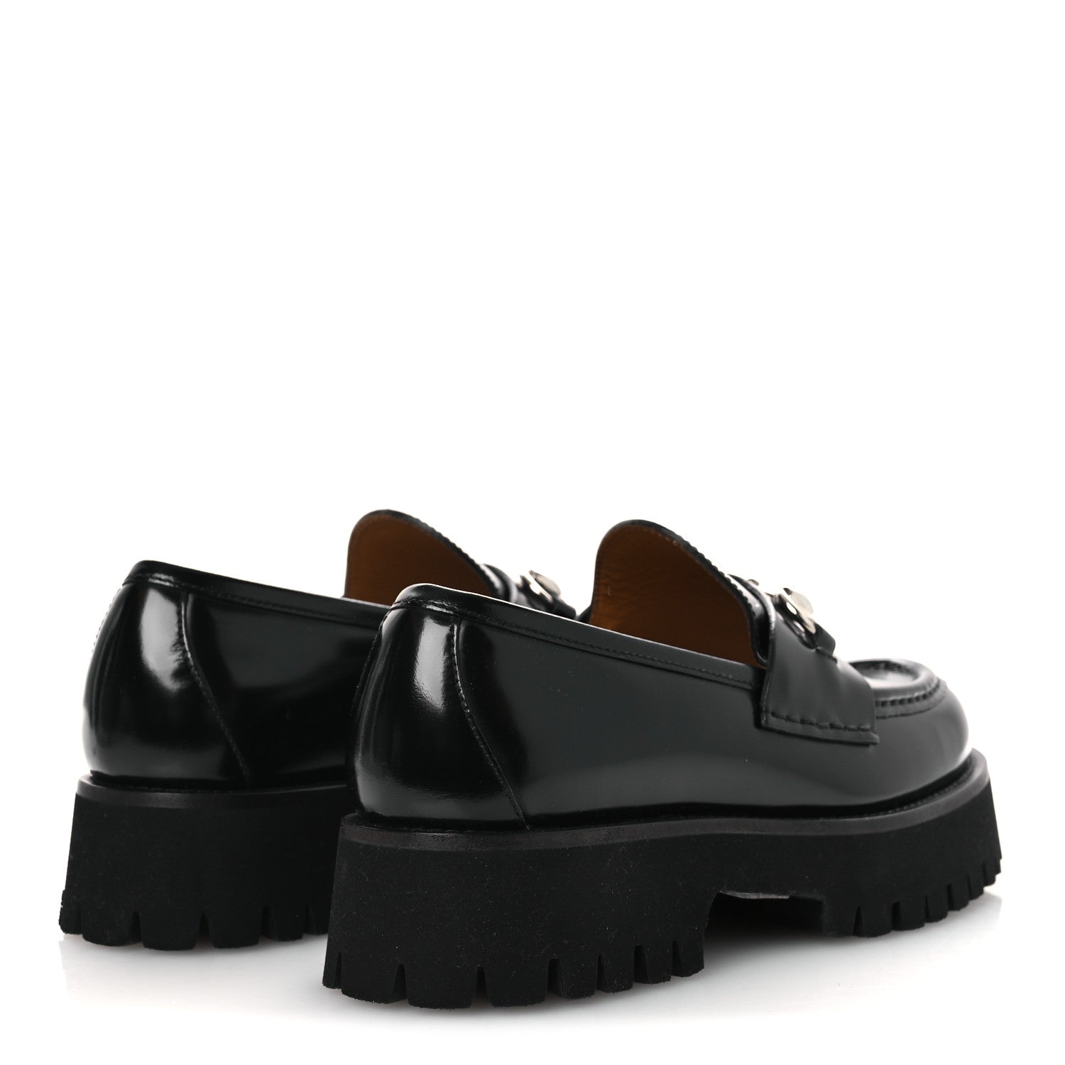 Gucci Cordovan Lux Womens Horsebit 45mm Platform Loafers 37.5 Black 5 of 12