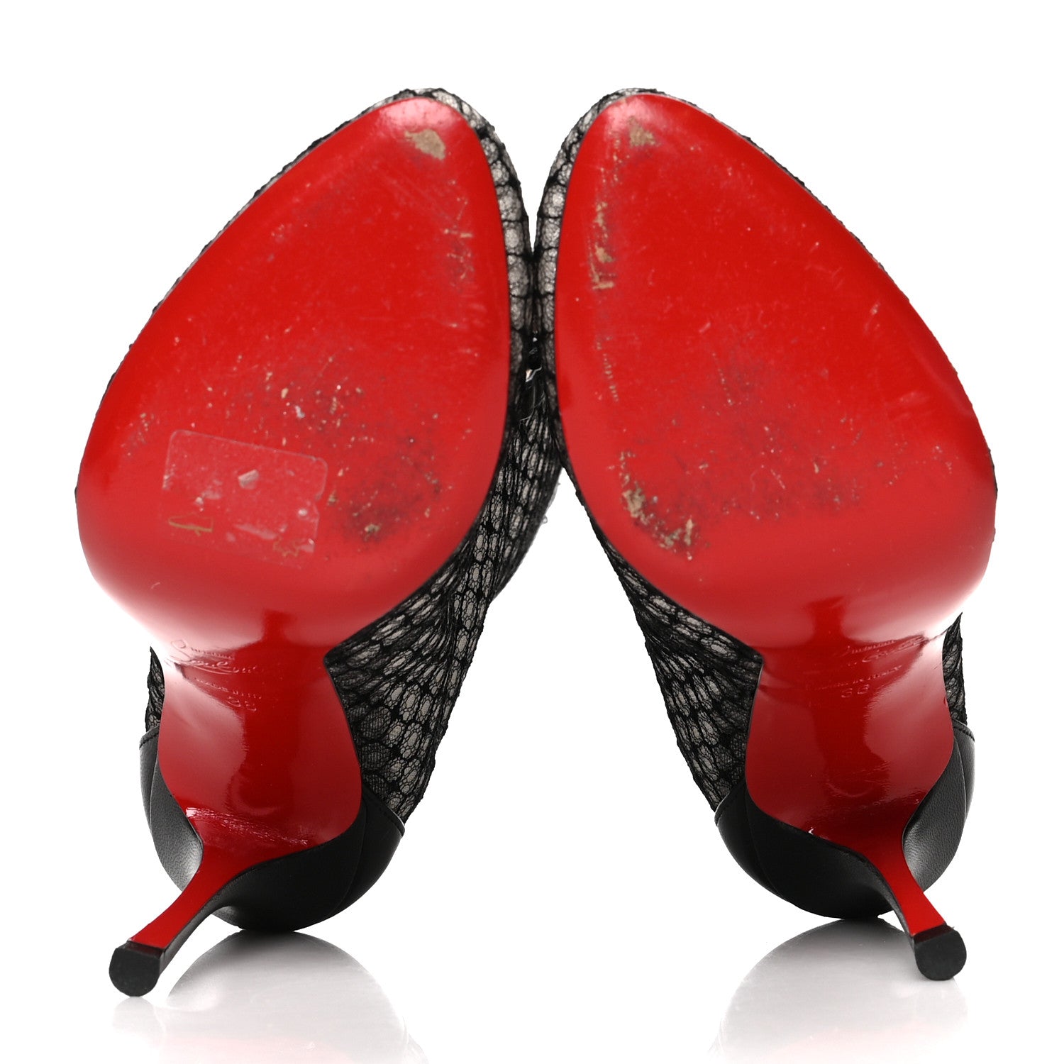 Christian Louboutin Nappa Fishnet Lace Hotero 100 Ankle Boots 36 Black 5 of 6