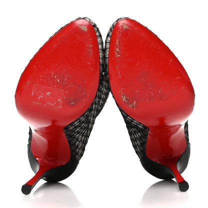 Christian Louboutin Nappa Fishnet Lace Hotero 100 Ankle Boots 36 Black 5 of 6