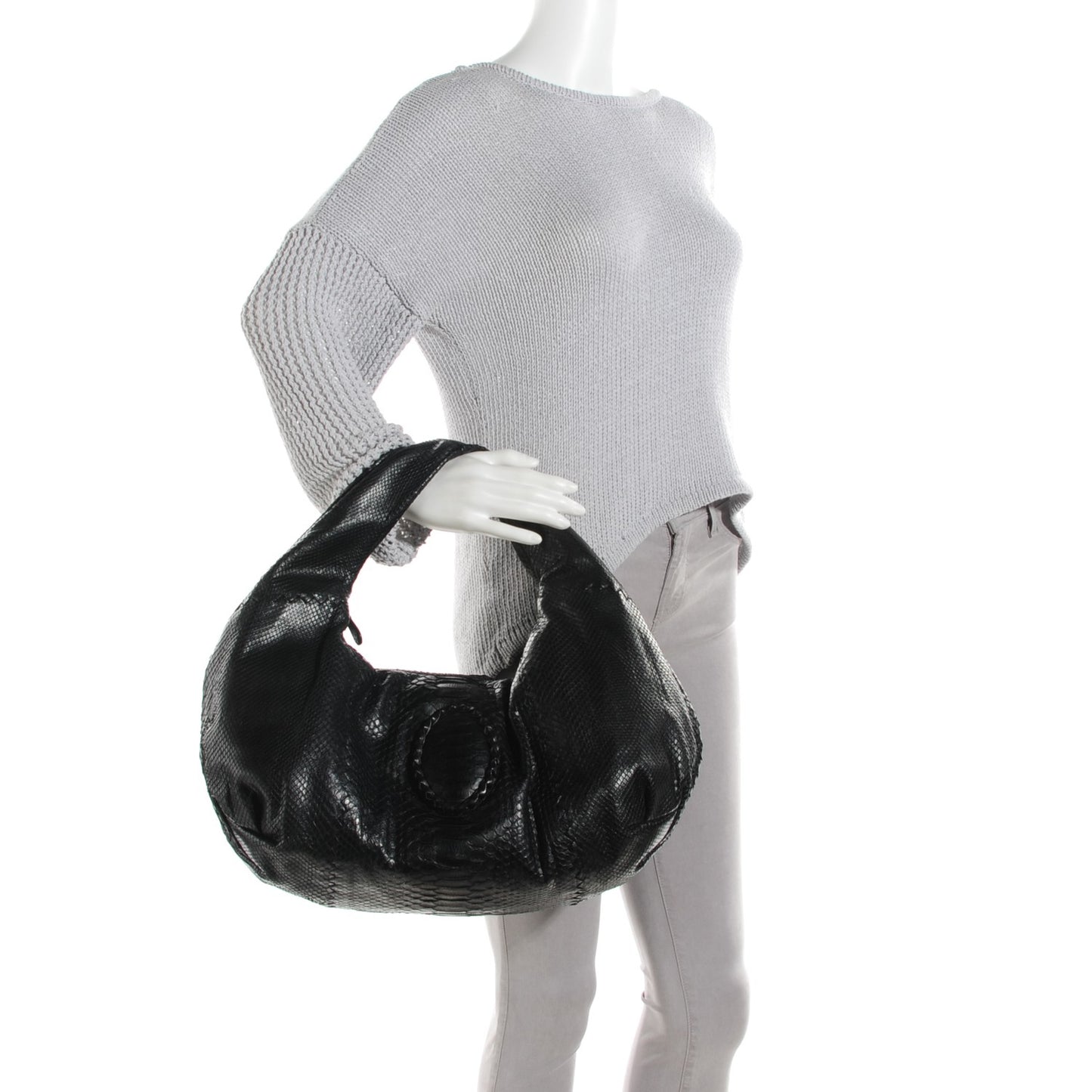 Python Belly Veneta Hobo Nero Black
