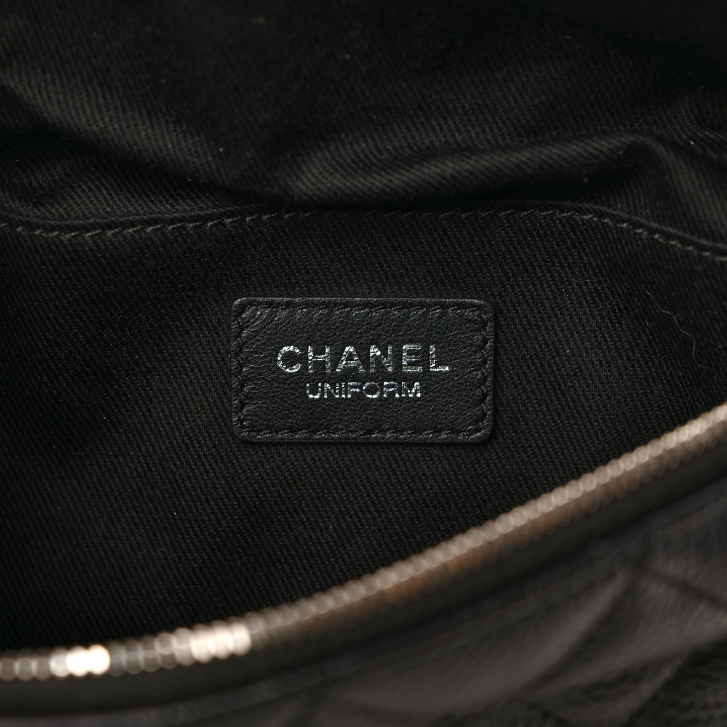 Grained Calfskin Quilted Waist Belt Bag Black