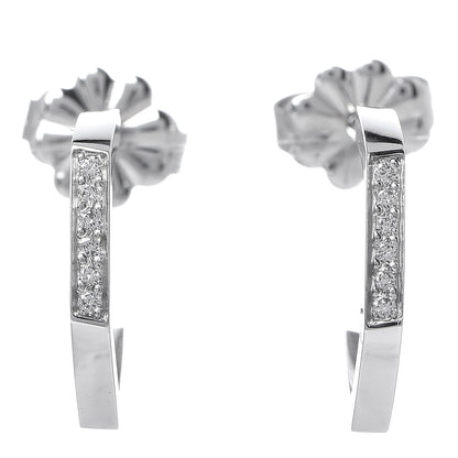 Tiffany 18K White Gold Diamond Frank Gehry Torque Hoop Earrings 1 of 7
