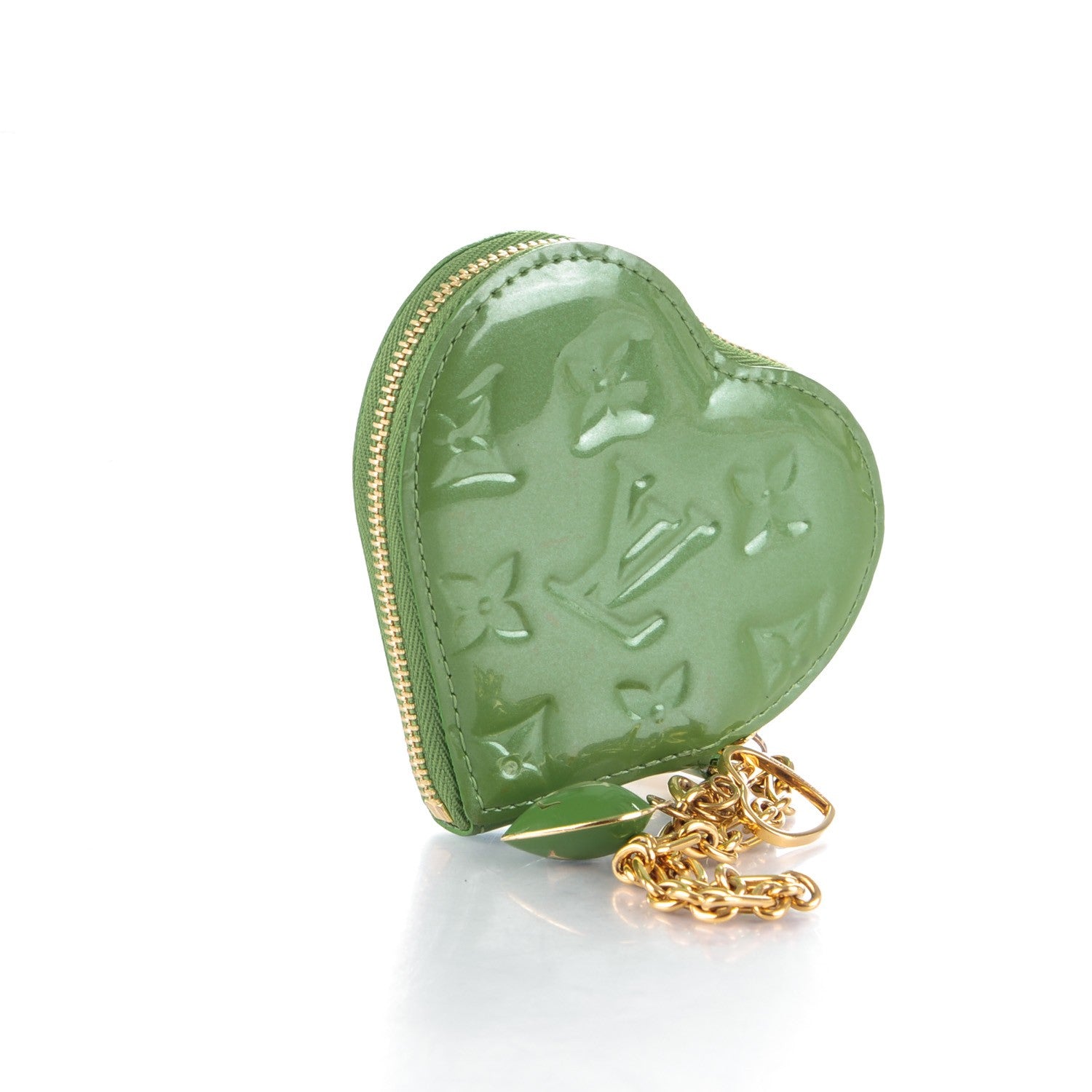 Cartier LOUIS VUITTON Vernis Heart Coin Purse Vert Tonic 3 of 7