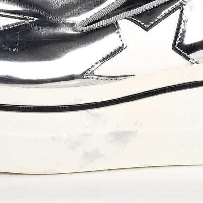 Stella McCartney Metallic Patent Alter Nappa Binx Star Slip On Platform Sneaker 38 Silver 10 of 11