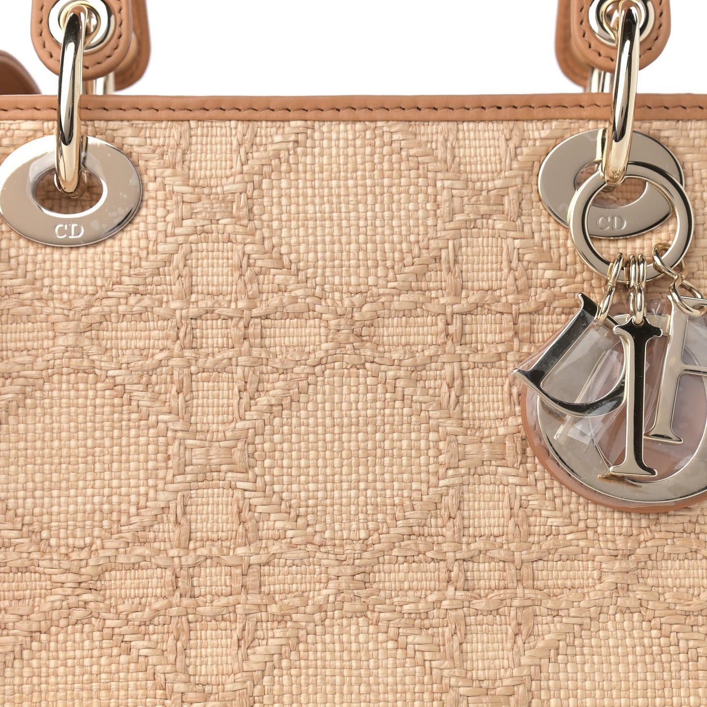 Raffia Medium Lady Dior Bag Beige