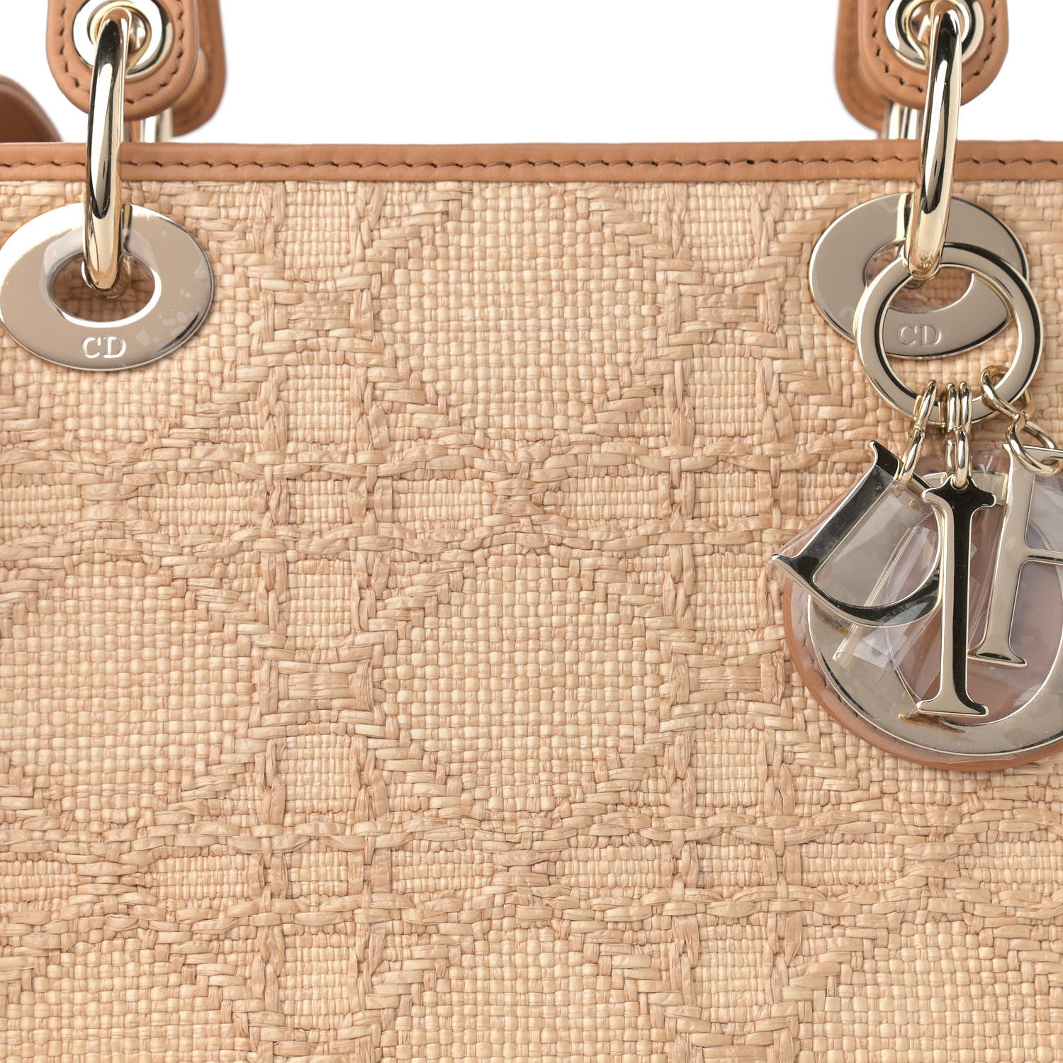 Christian Dior Raffia Medium Lady Dior Bag Beige 8 of 10