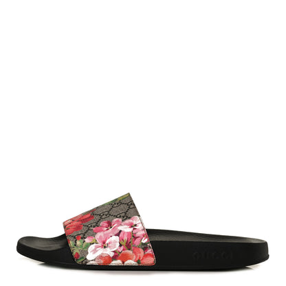 Gucci GG Supreme Monogram Blooms Slide Sandals 40 Beige Multicolor 1 of 8