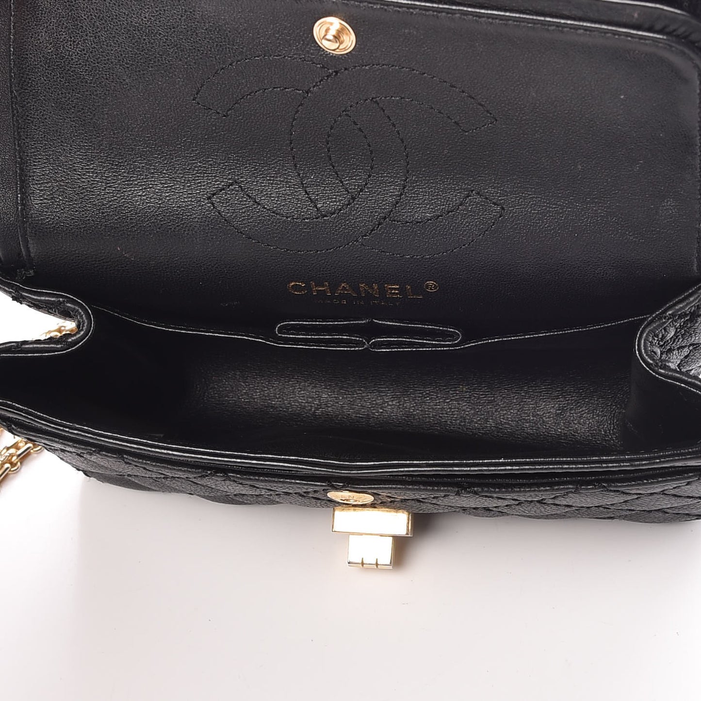 Aged Calfskin Quilted 2.55 Reissue 224 Flap Black