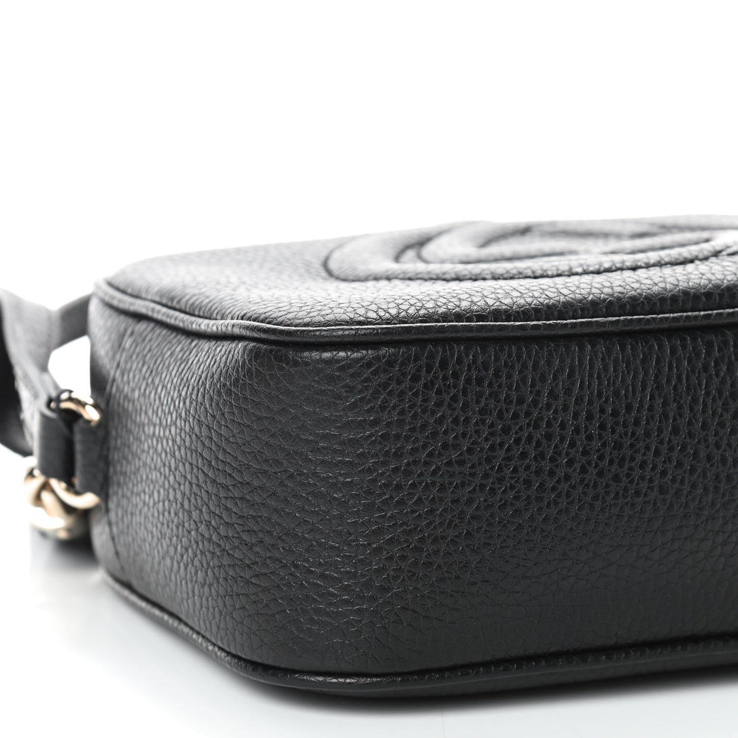 Pebbled Calfskin Small Soho Disco Bag Black